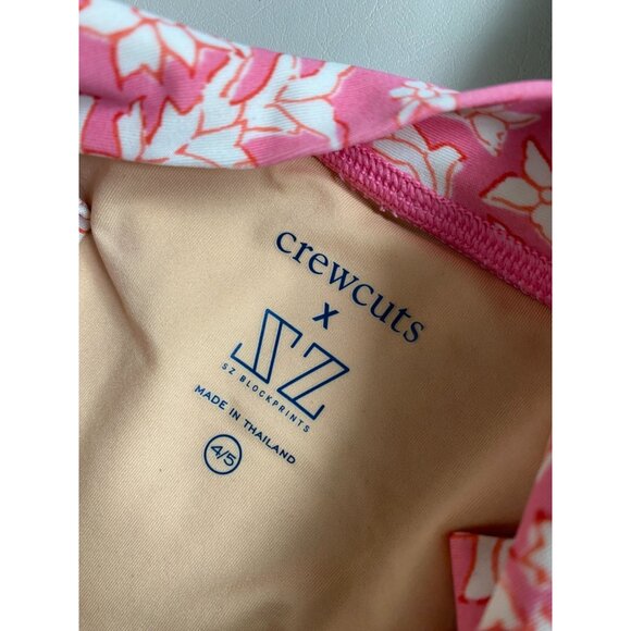 Bundle Crewcuts Kids Rash Guard size 4T 5T UPF 50 Long sleeves Floral Blue Pink - Picture 3 of 13